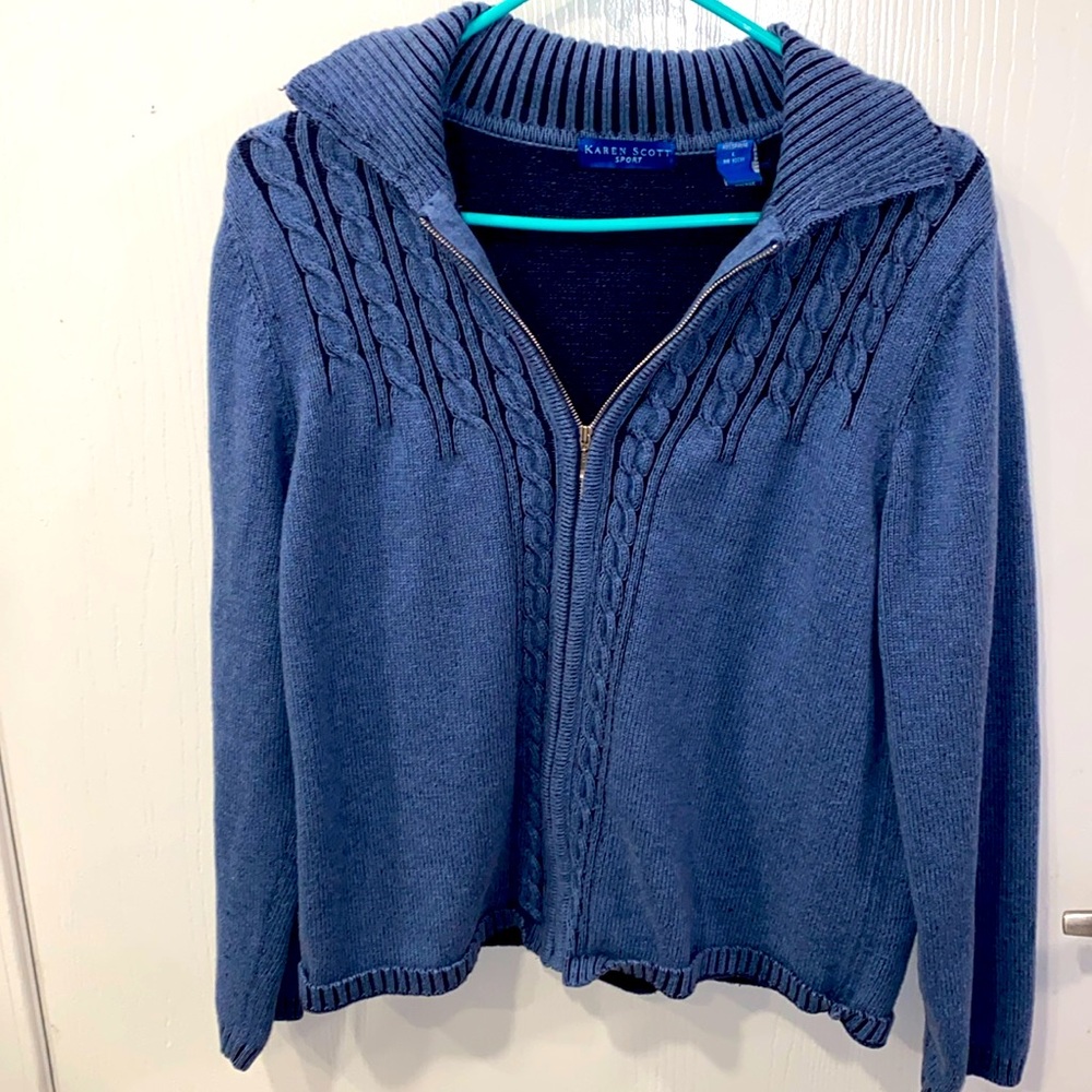 Karen Scott zip up sweater